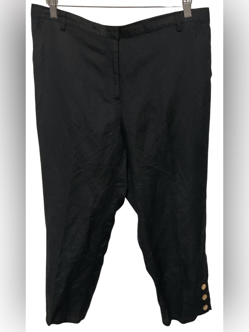 Ruby Rd. Black Linen-Blend Capri Pants – Size 12